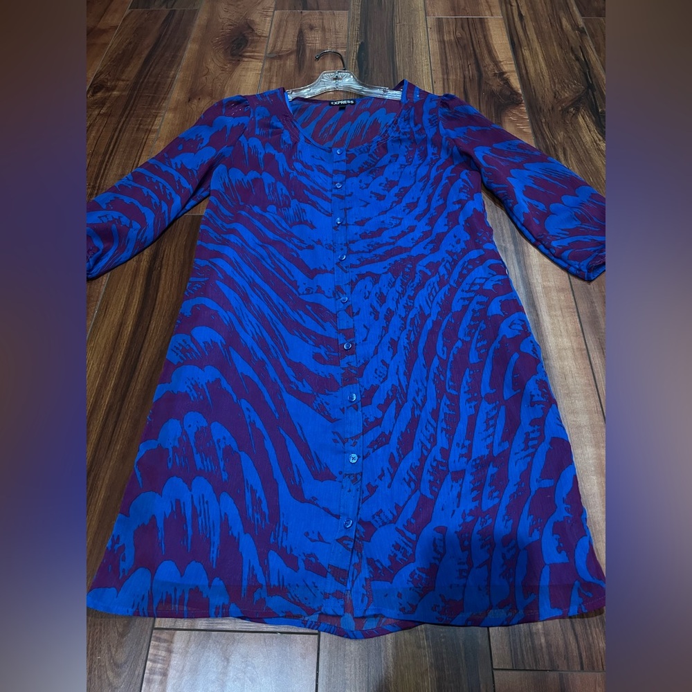 EXPRESS Women's Small Sheer Button Down Shirt Dress